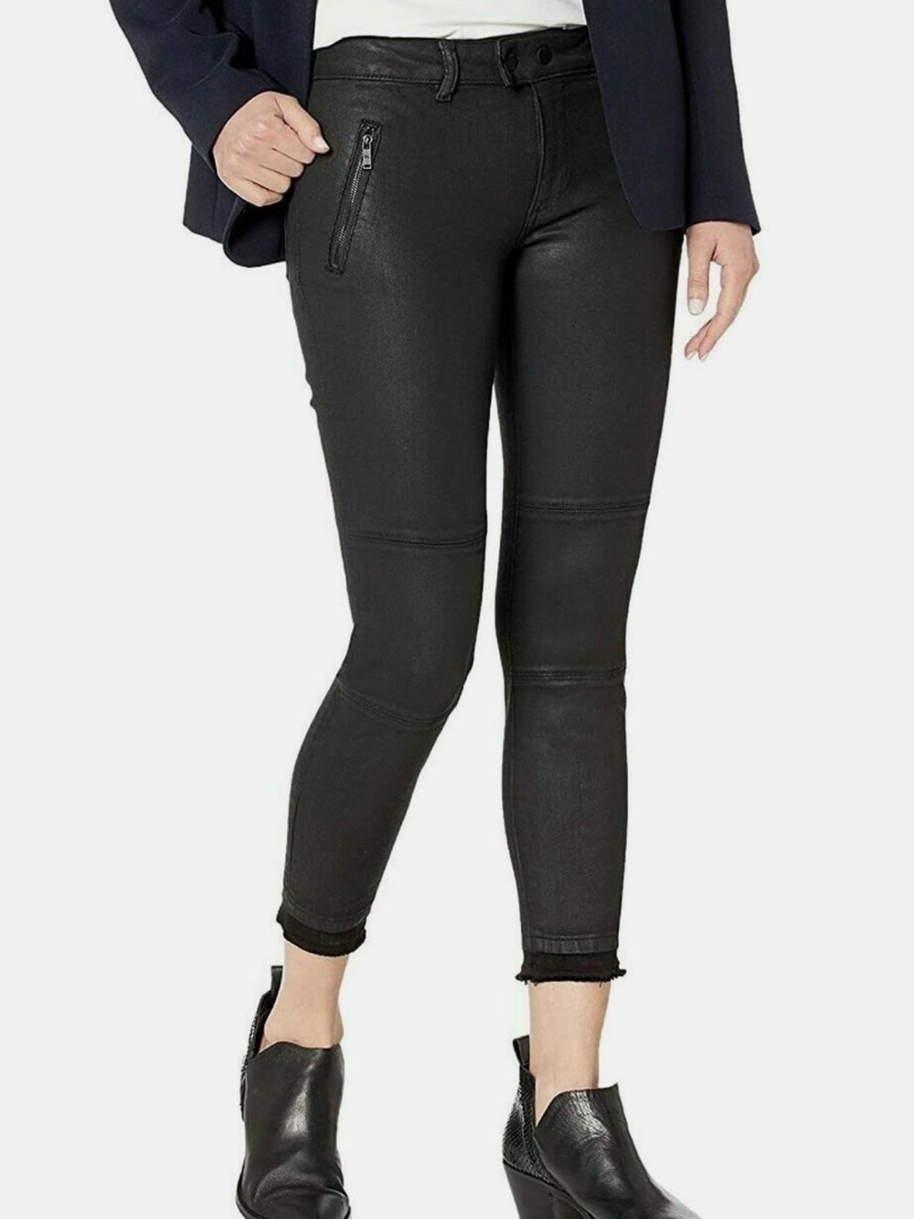 DL1961 Black Coated Ankle Skinny Jeans Sz 28